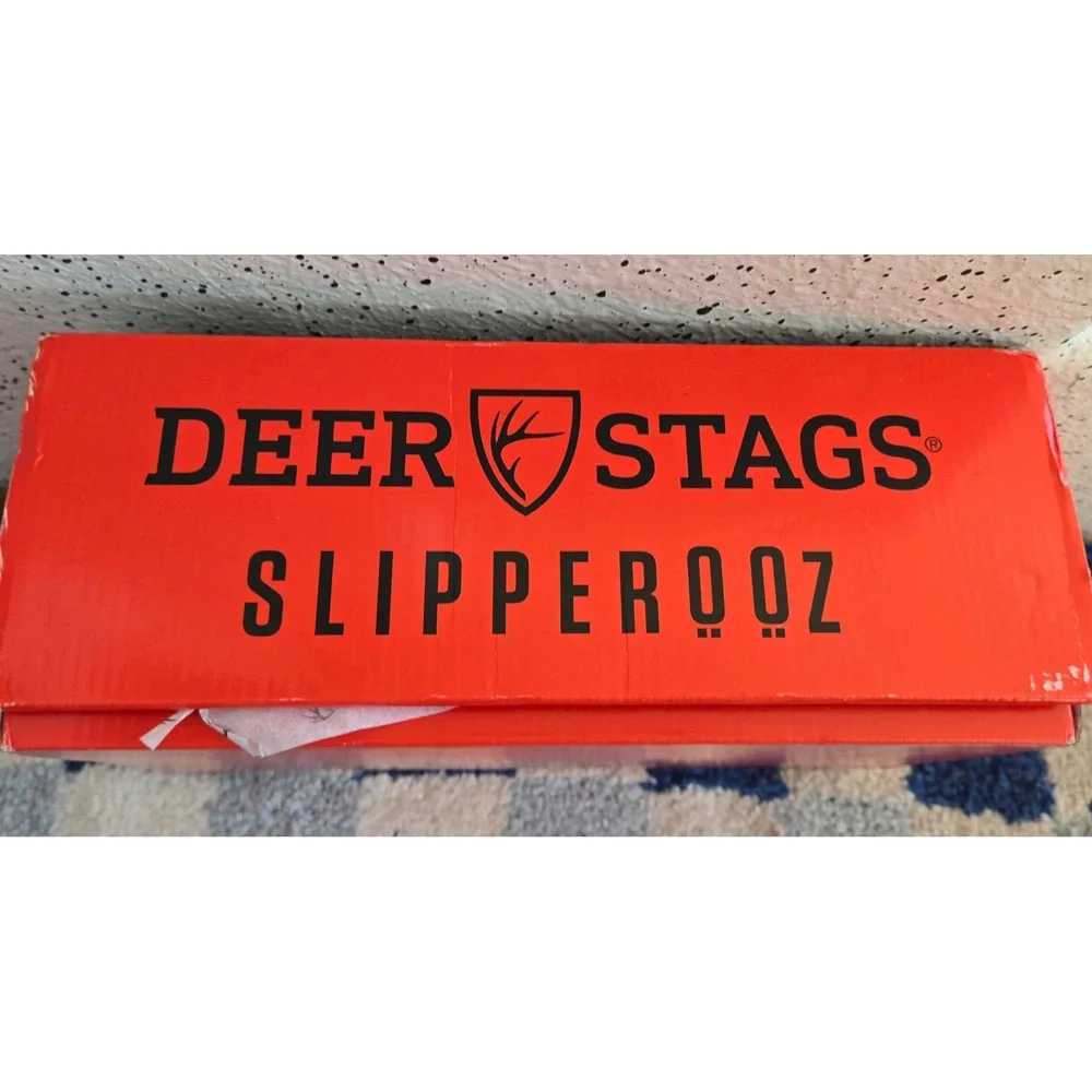 Deer Stags Nordic Slipperooz Black‎ Microsuede Faux Fur Slippers Mens 11 Unisex